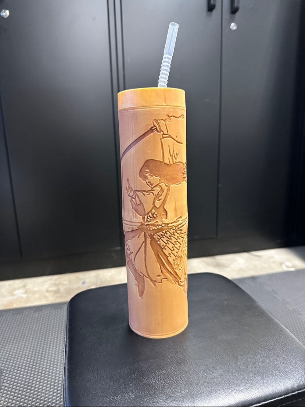 🎋 NWT! Disney’s Mulan Carved Bamboo Tumbler with Straw. Looks insulated.